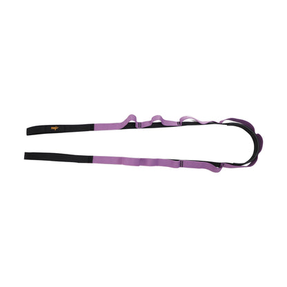 Elastic Yoga Straps With 9 Loops - Purple/Black